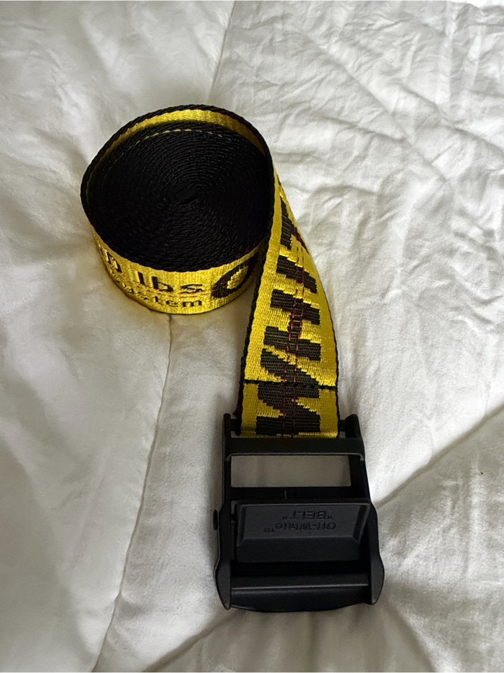 Off-White Yellow and Black Men’s Industrial Webbing Belt